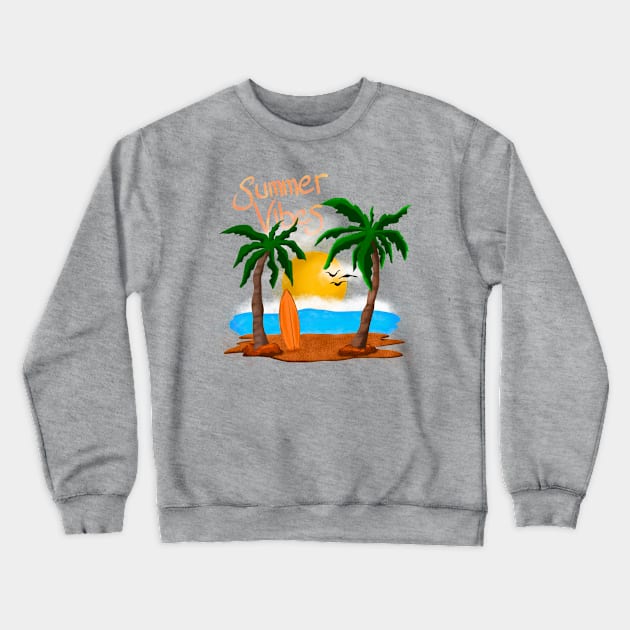 Summer Beach Crewneck Sweatshirt by Tebscooler